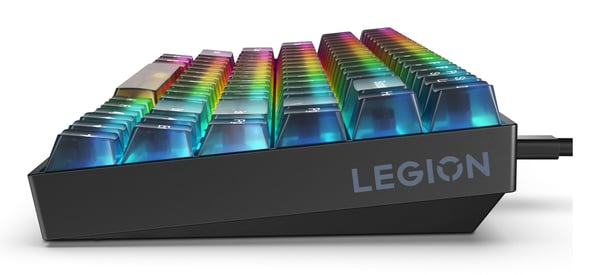 Lenovo Legion K510 Mini Pro, 75%, Langallinen, USB, Mekaaninen, RGB LED, Musta, Läpinäkyvä