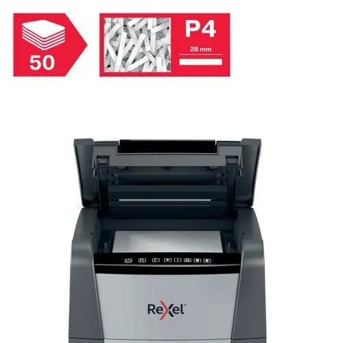Rexel Optimum AutoFeed+ 50X - Makulator - tverrkutt - 4 x 28 mm - P-4