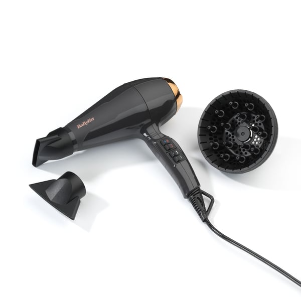 BaByliss 6719DE Air Pro 2200 hiustenkuivaaja 2200 W ionitoiminto, harmaa