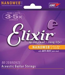 Elixir Strings 11027, gitar, stål, akustisk, 6 stk