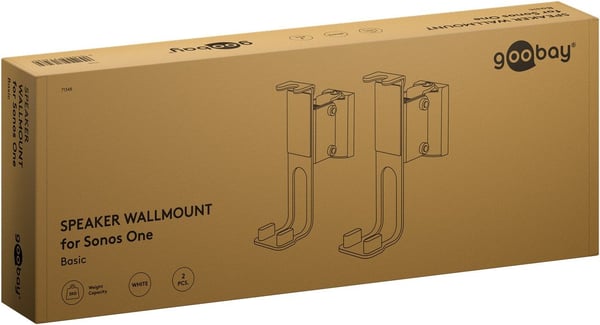 Goobay 71348, Seinä, Terästä, 3 kg, Valkoinen, -20 - 0°, 360°