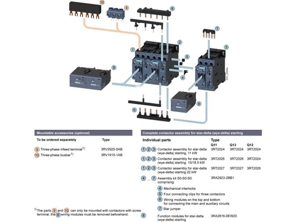Siemens 3RA2423-8XF32-1AL2 Tähti-kolmio yhdistelmä 3 x kytkin 690 V/AC 1 kpl