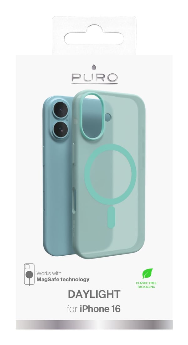 PURO Daylight, Etui, Apple, iPhone 16, 15,5 cm (6.1"), Mynte, Translucent
