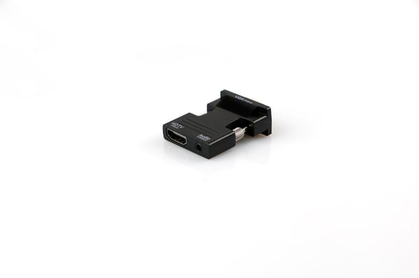 MicroConnect - HDMI-adapter - HDMI hona till HD-15 (VGA), mini-phone stereo 3.5 mm - svart - tumskruvar