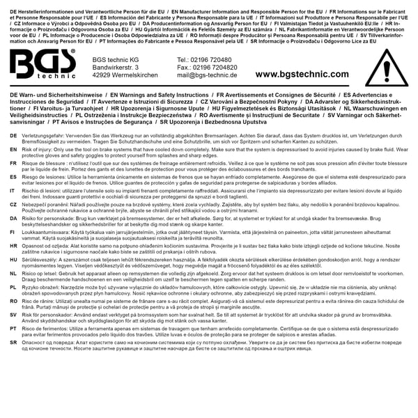 BGS technic Air Brake Bleeding and Oil Extraction Unit - pneumatic and manual, 5,33 kg