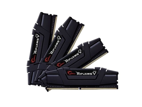 G.Skill Ripjaws V - DDR4 - sett - 128 GB: 4 x 32 GB - DIMM 288-pin - 3600 MHz / PC4-28800 - CL18 - 1.35 V - ikke-bufret - ikke-ECC - klassisk svart
