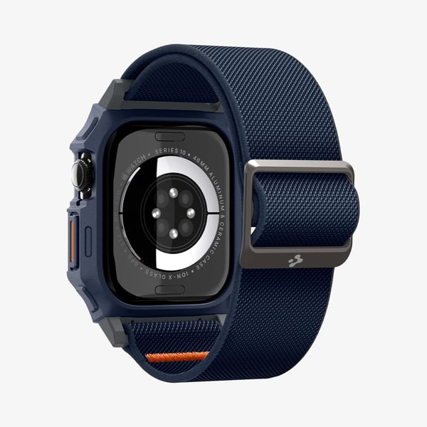 Spigen Lite Fit Pro, Kotelo + hihna, Älykello, Laivasto, Apple, Apple Watch 10 (46mm), Polyesteri, Termoplastinen polyuretaani (TPU)