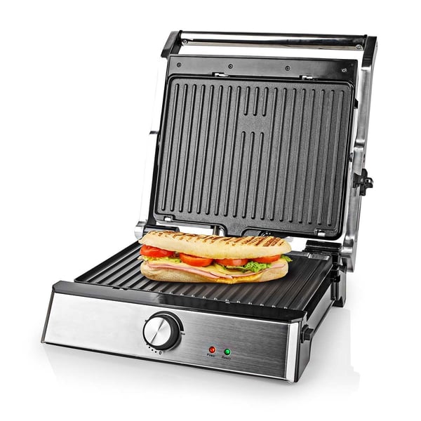 Nedis KAGR151FSR, Sort, Sølv, Plast, Rustfritt stål, firkant, Rotasjon, Griddle, 290 x 230 mm
