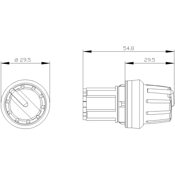 Siemens 3SU10002AS600AA0 3SU1000-2AS60-0AA0 Kääntökytkin Nuppi Valkoinen 2 x 360° 1 kpl
