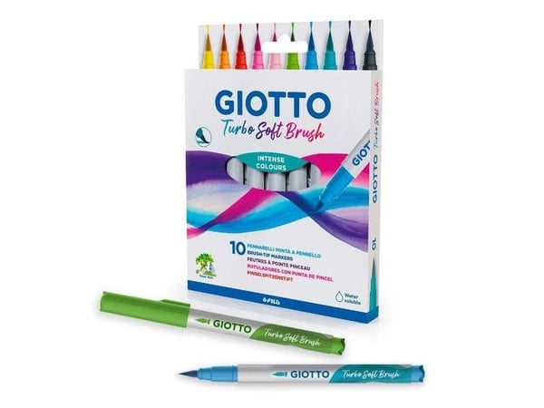 Giotto F426900, Hienojakoinen, 10 väriä, Valikoidut värit, Harjaspää, Valikoidut värit, Pyöreä