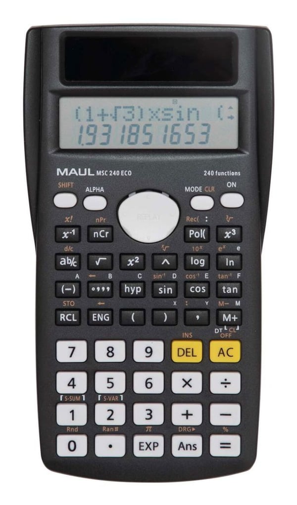MAUL MSC 240 ECO, Työpöytä, Näyttölaskin, 10 lukua, Akku/Aurinko, musta