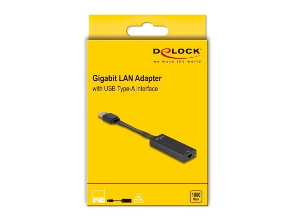 Delock - Nettverksadapter - USB 3.0 - Gigabit Ethernet x 1 - svart