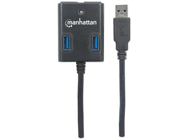 Manhattan 162296, USB 3.2 Gen 1 (3.1 Gen 1) Type-A, USB 3.2 Gen 1 (3.1 Gen 1) Type-A, 5000 Mbit/s, Svart, Plast, FCC, CE, RoHS, WEEE