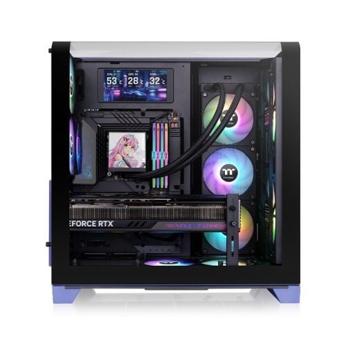 Thermaltake CA-11F-00MNWN-00, Midi Tower, PC, Blå, ATX, micro ATX, Mini-ITX, SPCC, Härdat glas, Multi