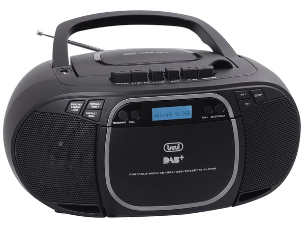 Trevi CMP 576 DAB, Digitalt, DAB, DAB+, FM, 87,5 - 108 MHz, 174.928 - 239.200 MHz, Spiller, CD, CD-R, CD-RW