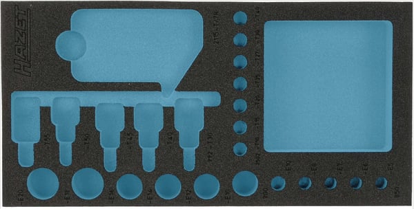 HAZET 163-192L Schaumstoffeinlage L x B 342 mm 172, Skuffeseksjon, Blå, Grå, Skum, Tyskland, 172 mm, 342 mm