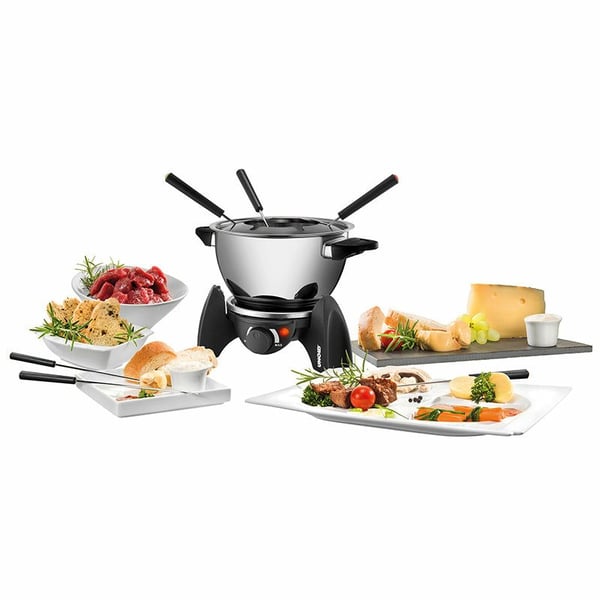 UNOLD FONDUE SET - Fonduegryta - 500 W - svart / rostfritt stål