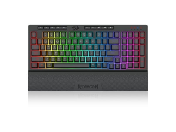REDRAGON K515RGB-PRO, Kabel & Trådlös, USB + RF Wireless + Bluetooth, Membrantangentbrytare, Svart