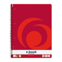 Herlitz 10834117, Rød, A4, 80 ark, 70 g/m², Rute papir