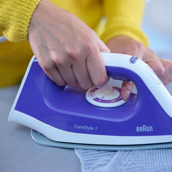 Braun CareStyle 1 IS 1014 - Dampstrykejern med automatisk slukking - såleplate: FreeGlide 3D SuperCeramic - 2200 W - hvit/fiolett