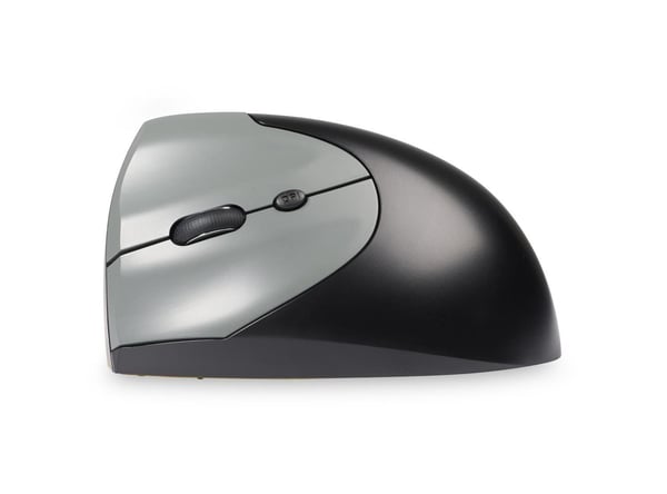 BakkerElkhuizen Handshake, Vasenkätinen, Vaakasuuntainen muotoilu, Optinen, RF Wireless + Bluetooth + USB Type-C, 6400 DPI, Musta, Harmaa