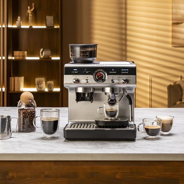 Krups XP801T10 espressomaskin 3 L Precision 1550 W, svart/rostfritt stål