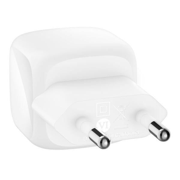 Belkin BoostCharge - Strömadapter - Kompakt - 30 Watt - Power Delivery 3.1 (24 pin USB-C) - på kabel: USB-C - med USB-C-kabel (1 m)