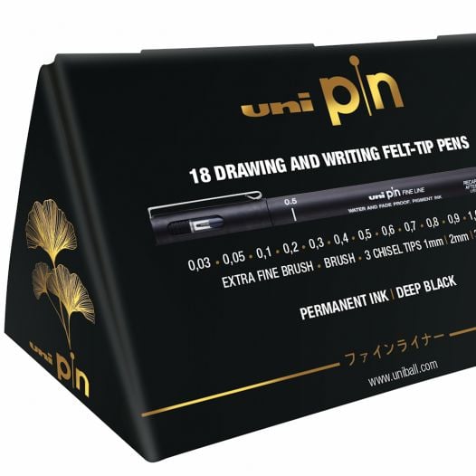 Uni Pin the full black box 18 nip sizes