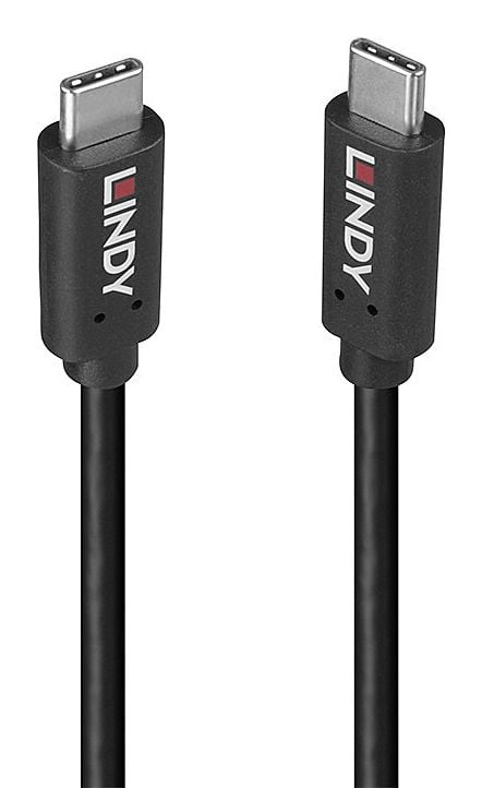 Lindy 36975, 0,5 m, USB C, USB C, USB 3.2 Gen 2x2, 20 Gbit/sek, Sortera