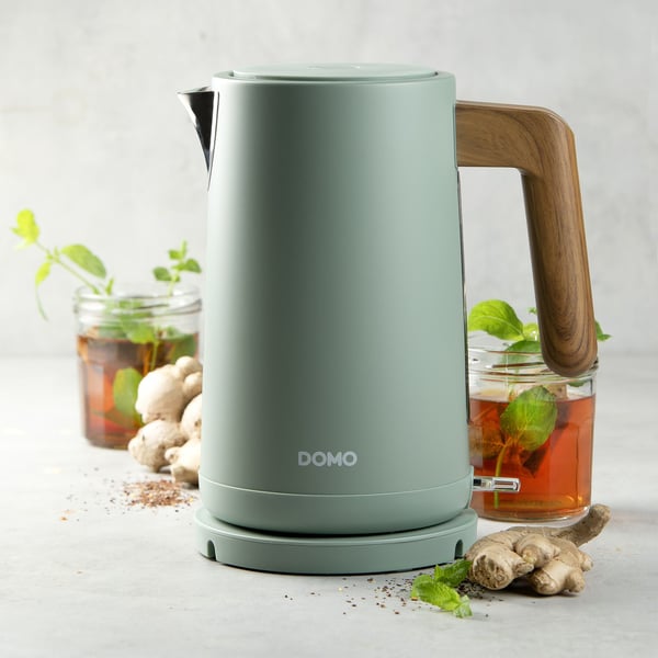 Domo DO9282WK vattenkokare 1,7 L 2200 W med filter, mattgrön