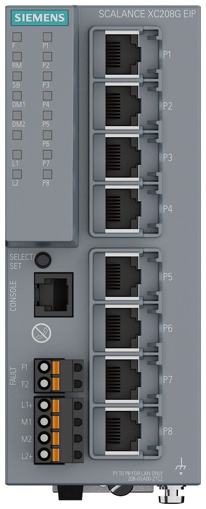 Siemens 6GK5208-0GA00-2TC2 Strømforsyning-switch