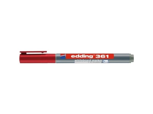 Edding 361, 1 stk, Röd, Projektilspids, Grå, Röd, Rund, 1 mm