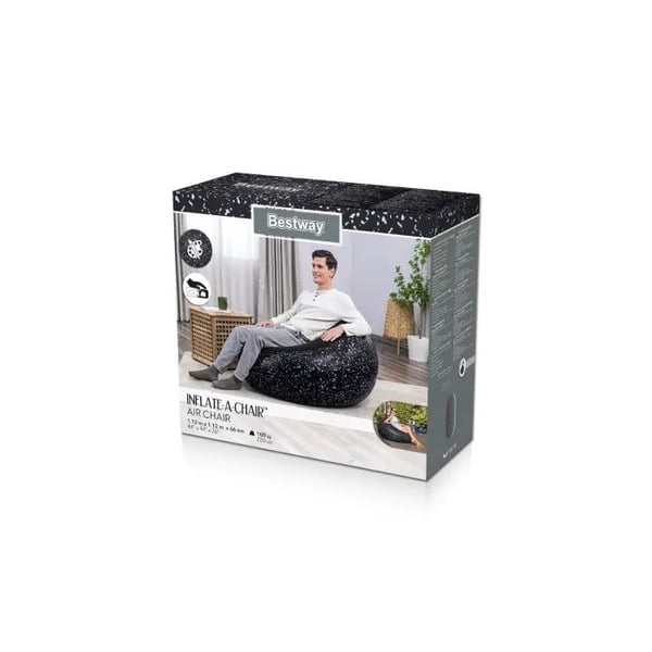 Bestway ''Inflate-A-Chair'' Oppustelig Stol 112 x 122 x 66 cm, Sort