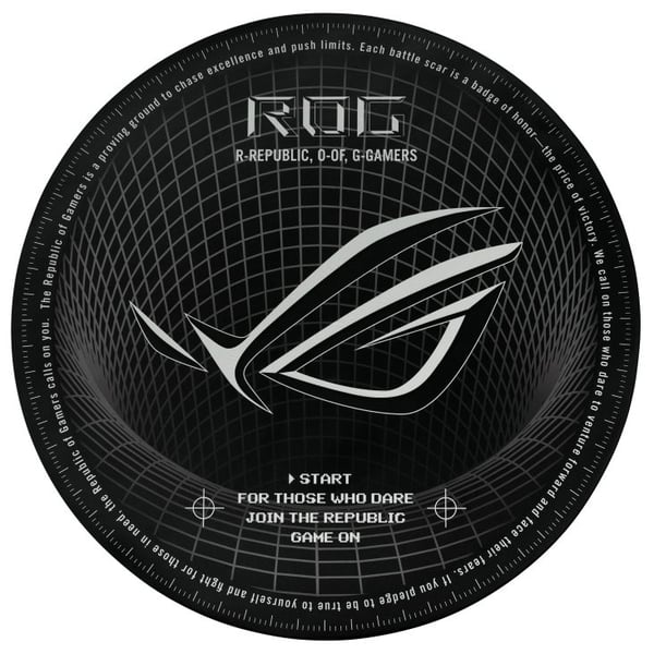 ASUS ROG Cosmic Mat II - Golvmössa för gaming - rund - sort