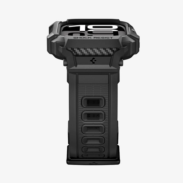 Spigen Rugged Armor Pro 2, Kotelo + hihna, Älykello, Musta, Apple, Apple Watch 10/11 (42mm), Termoplastinen polyuretaani (TPU)