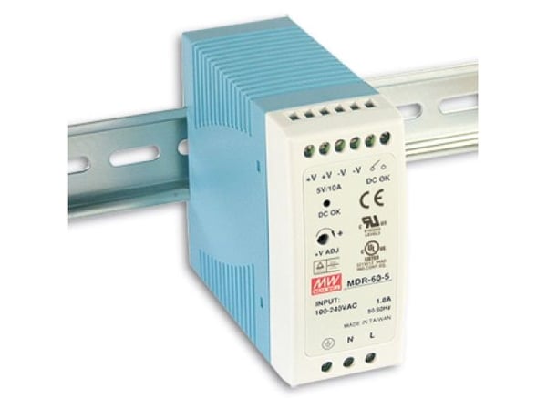 MEAN WELL MDR-60-5, 90 - 264 V, 60 W, 5 V, 10 A, RoHS, 40 mm