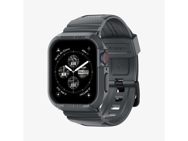 Spigen Rugged Armor Pro, Box, SmartWatch, Harmaa, Apple, Kello (45mm), Termoplastinen polyuretaani (TPU)