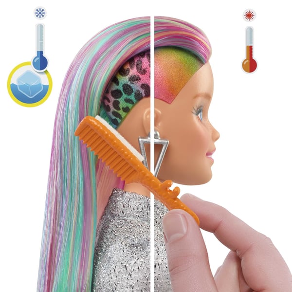 Barbie Totally Hair -docka med leopard- och regnbågsfärgat hår, Modedocka, Flicka, 3 År, Flicka, 298 mm, Multifärg