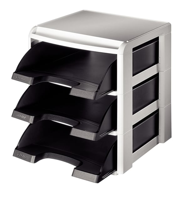 Leitz Plus lomakelaatikosto 3ltk, Muovi, musta, A4, A4, 3 laatikko(a), Kirjain