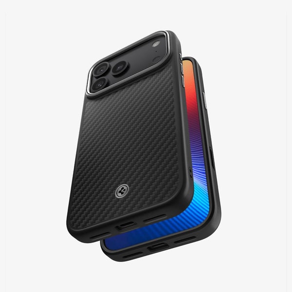 Spigen Enzo Aramid T (MagFit), Etui, Apple, iPhone 17 Pro Max, 17,5 cm (6.9"), Svart, Sølv