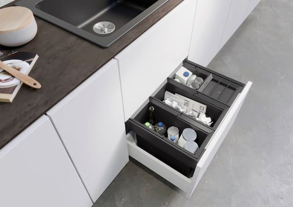 BLANCO FLEXON II, Organisator, Brett, I kjøkkenskap, Svart, Aluminium, Plast, Rektangel
