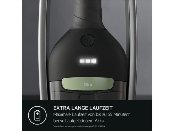 AEG AS62B25OKO, pölypussiton, musta, 0,3 l, kuivapuhallus, 79 dB, akku
