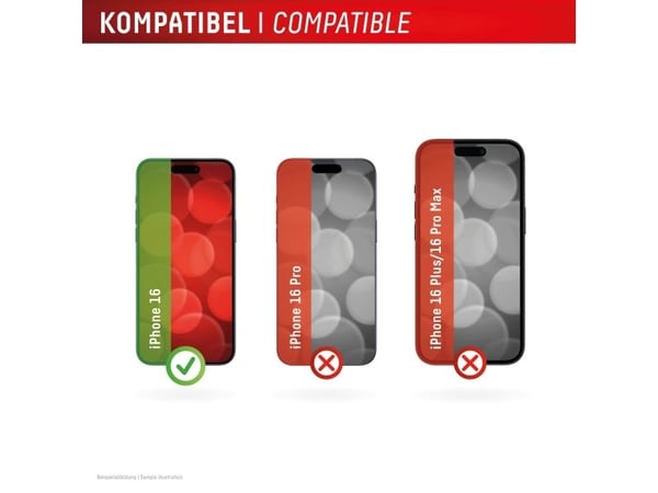 Displex 02014, Apple, iPhone 16, Likaa hylkivä, iskunkestävä, naarmunkestävä, iskunkestävä, musta, läpinäkyvä, 1 kpl