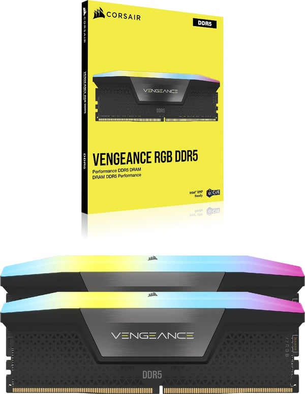 CORSAIR Vengeance RGB DDR5 RAM 16 GB 5200 MHz CMH16GX5M2B5200C40, 2 x 8 GB