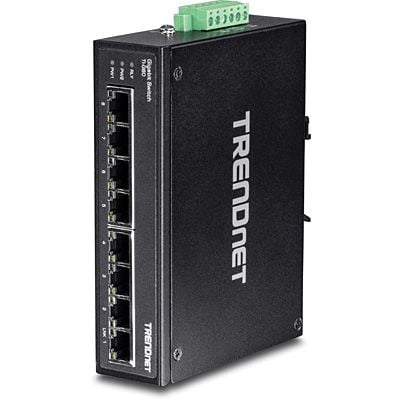 TRENDnet TI-G80 - Switch - ikke administreret - 8 x 100/1000 - DIN monterbar på skinne, væg-monterbar - DC strøm