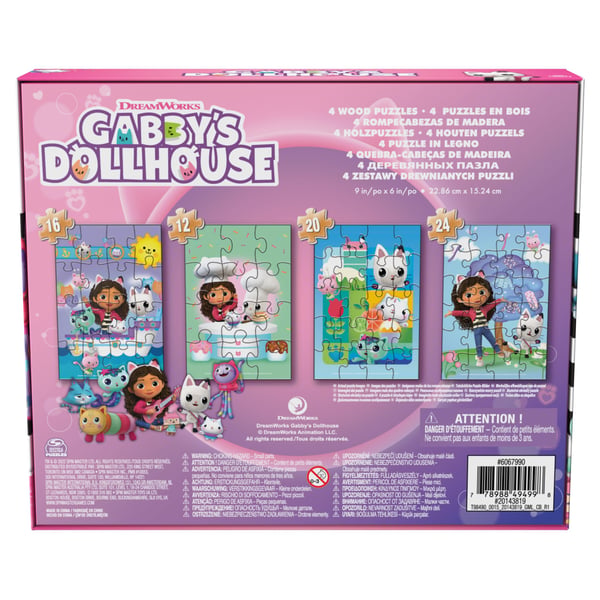 Gabby’s Dollhouse träpussel 4-pack