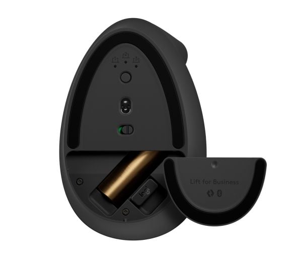 Logitech Lift for Business - Vertikal mus - ergonomisk - 6 knappar - trådlös - Bluetooth, 2.4 GHz - Logitech Logi Bolt USB-mottagare - grafit