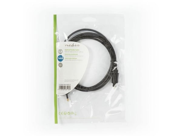 Nedis CAGP25100BK20, TOSLINK, 3,5 mm, Fiberoptik, 2 m, Svart