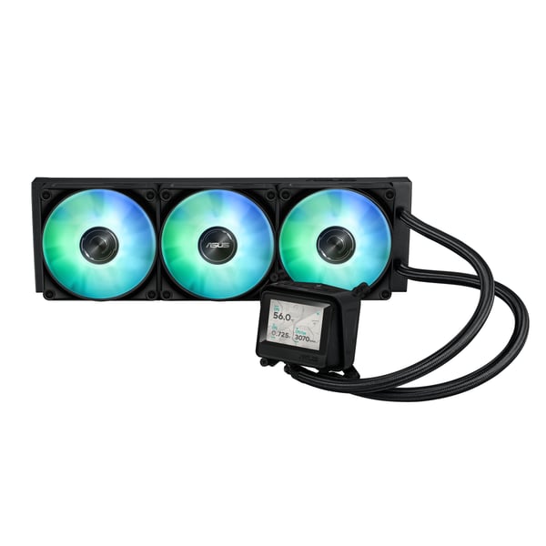 ASUS MAX Gaming LC 360 ARGB LCD – Prosessorin nestejäähdytysjärjestelmä – Jäähdytin: 360 mm – (sopii: AM4, AM5, LGA1851, LGA1700) – kupari – 120 mm