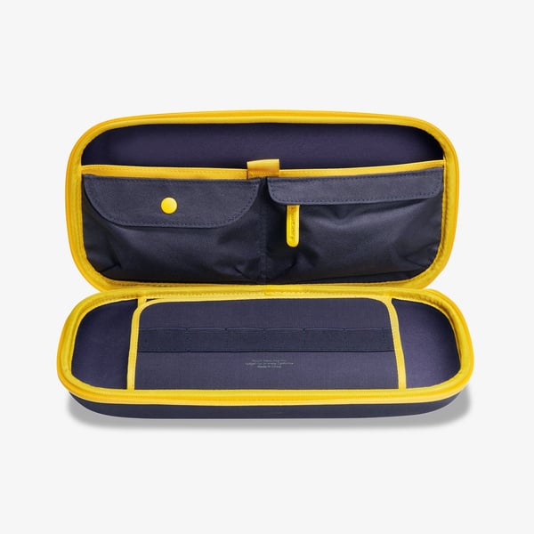 Spigen Nano Pop Pro, Fodral, Nintendo, Mörkblå, Gul, Polykarbonat, Nintendo Switch 2, Dragkedja